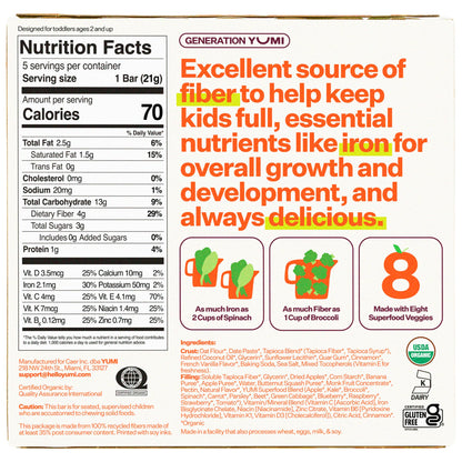 Yumi Organic Toddler Snack Bars No Added Sugar