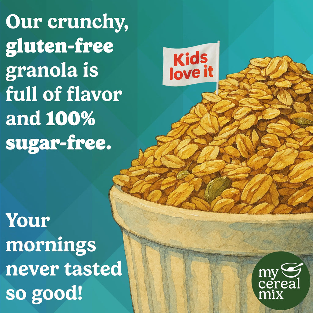 Sugar Free Granola Sweetened with Monk Fruit Extract (Gluten Free, Non-GMO, No Sugar Alcohol, No Salt Added, No Artificial Sweeteners, Soy Free, Vegan, All Natural Ingredients)