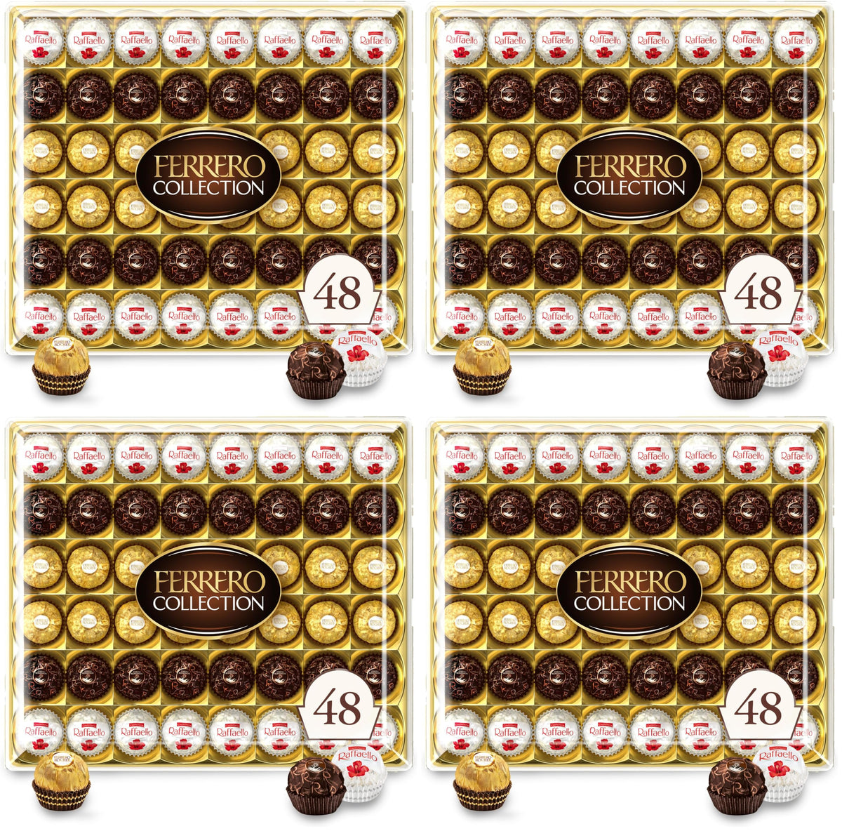 Ferrero Collection, Premium Assorted, Hazelnut, Dark Chocolate and Coconut, 48 Count Premium Treats, 6.1 oz